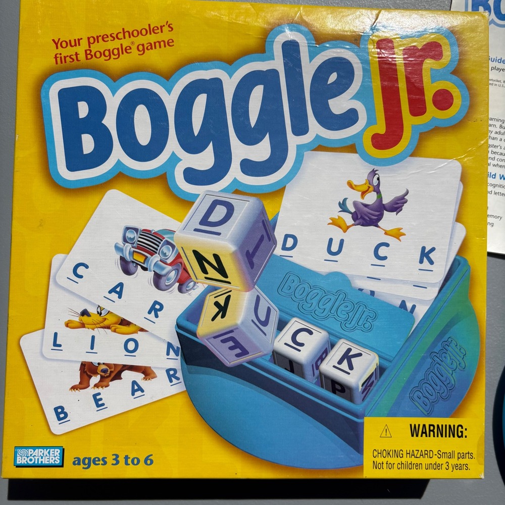 Parker Brothers Boggle Jr Preschool Word Game Ages 3-6 Educational Spelling Toy